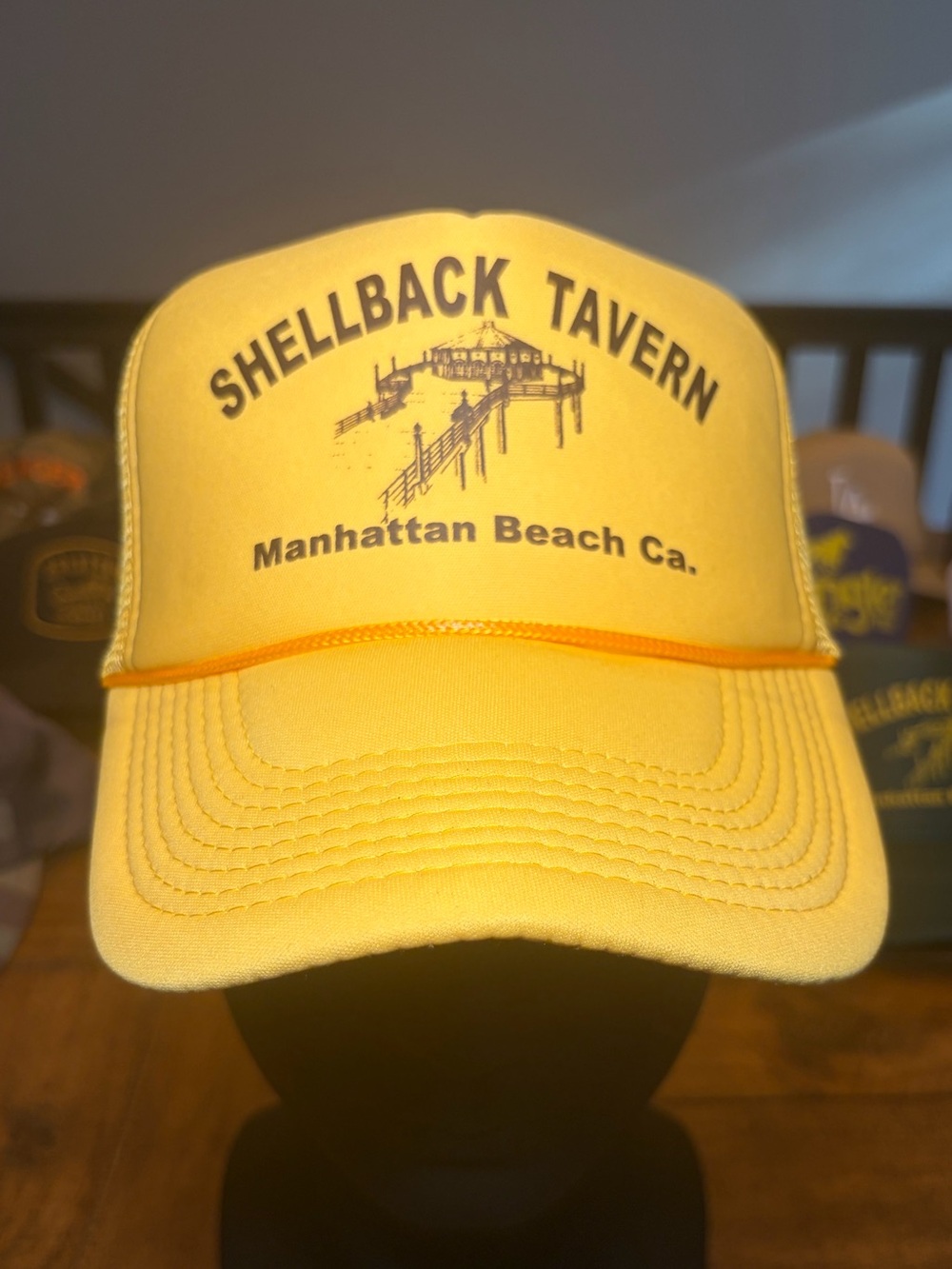 Manhattan Beach CA Yellow Trucker Hat